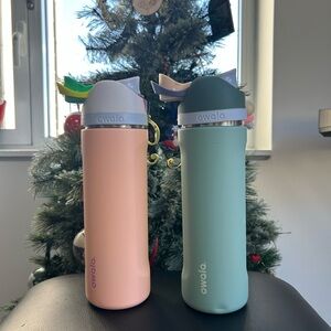 2 slightly used Owala Water Bottles with Flip Straw